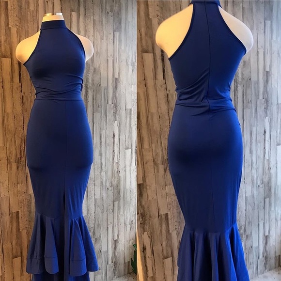 mermaid fitted bodycon dress L\XL stretchy long - Picture 3 of 4